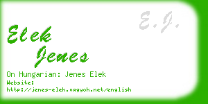 elek jenes business card